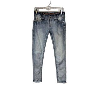 Rock Revival Size 26 Suko Ankle Skinny Light Wash Jeans Embellished